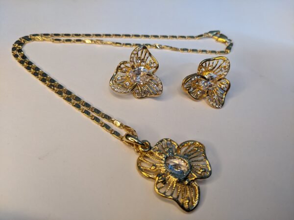 Butterfly Elegance Zircon Chain Locket Set - Image 4