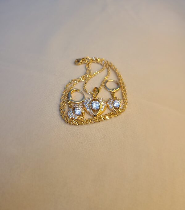 Eternal Love Heart Zircon Necklace & Earrings Set - Image 6