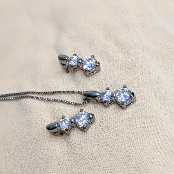 Zircon Elegance Pendant & Earrings Set - Image 4
