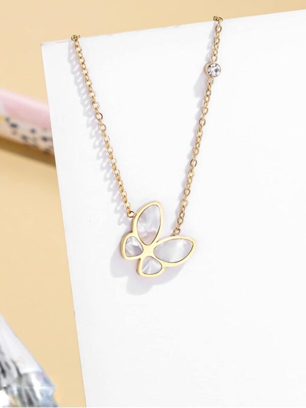 Elegant Butterfly Pendant Necklace – 18K Gold Plated - Image 4