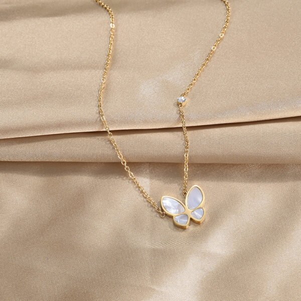 Elegant Butterfly Pendant Necklace – 18K Gold Plated - Image 3