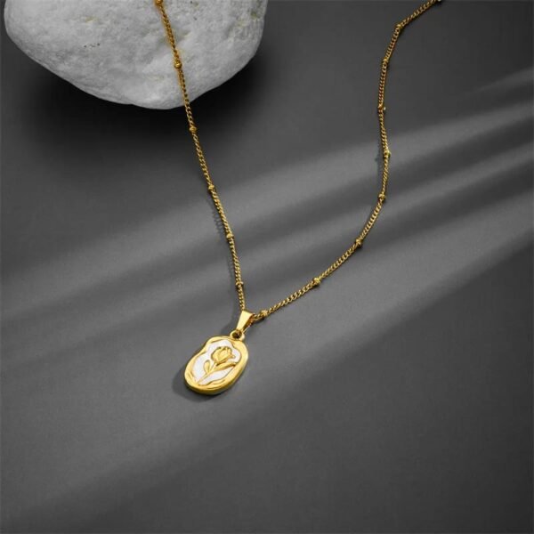 Golden Bloom Stainless Steel Pendant - Image 2