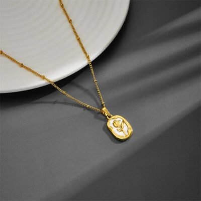 Golden Bloom Stainless Steel Pendant