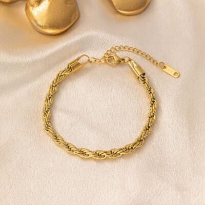 18K Gold Plated Rope Chain Bracelet