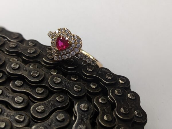 Red Heart Zircon Ring - Image 2