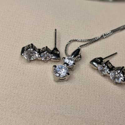 Zircon Elegance Pendant & Earrings Set