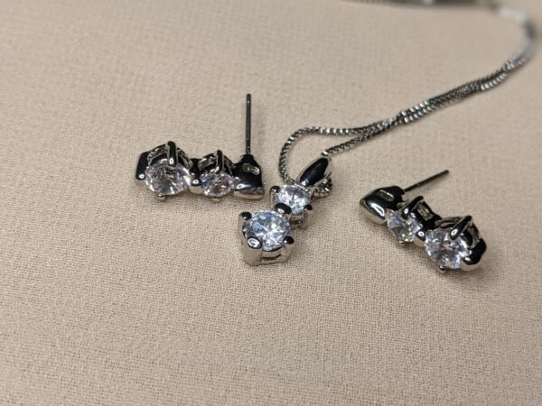 Zircon Elegance Pendant & Earrings Set