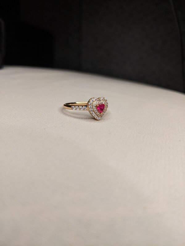 Red Heart Zircon Ring - Image 3