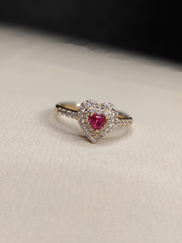 Red Heart Zircon Ring - Image 4