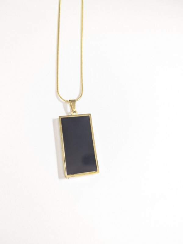 Elegant Double-Sided Reversible Pendant Necklace – Black Onyx & Mother of Pearl - Image 3