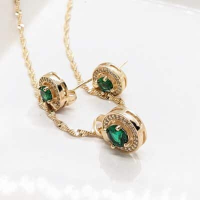 Green Pearl Zircon Necklace