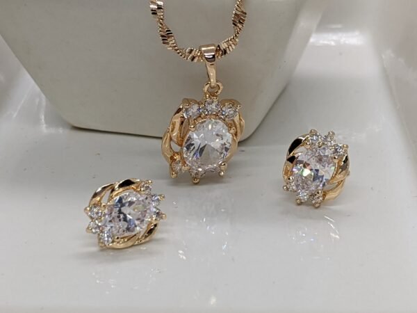 Glowing Grace Zircon Pendant & Earrings Set - Image 2