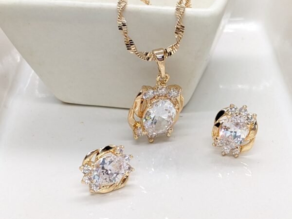 Glowing Grace Zircon Pendant & Earrings Set - Image 3