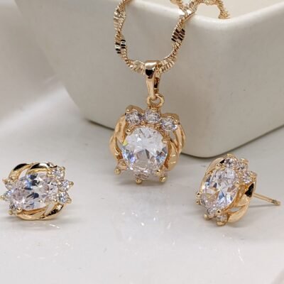 Glowing Grace Zircon Pendant & Earrings Set