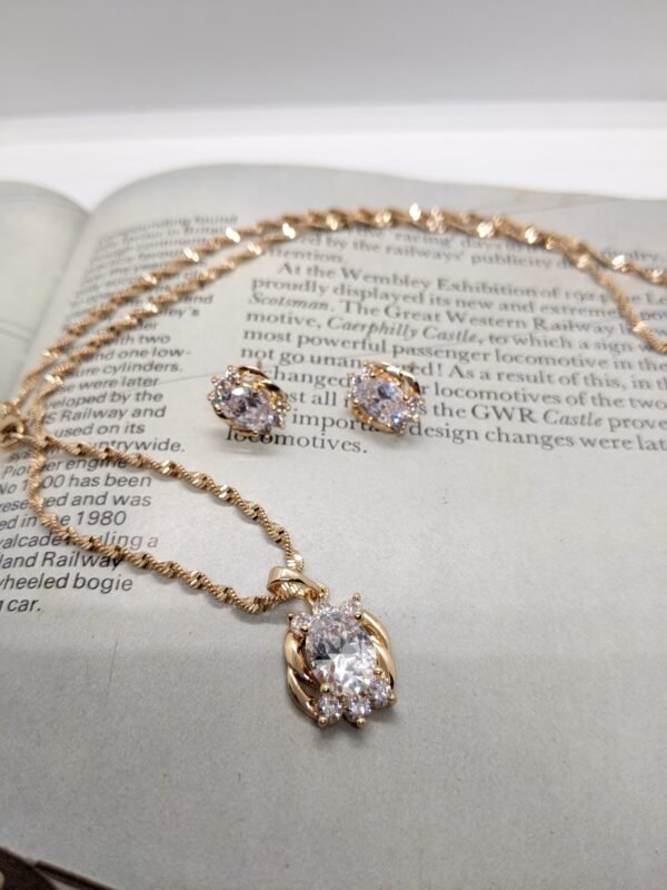 Glowing Grace Zircon Pendant & Earrings Set - Image 5