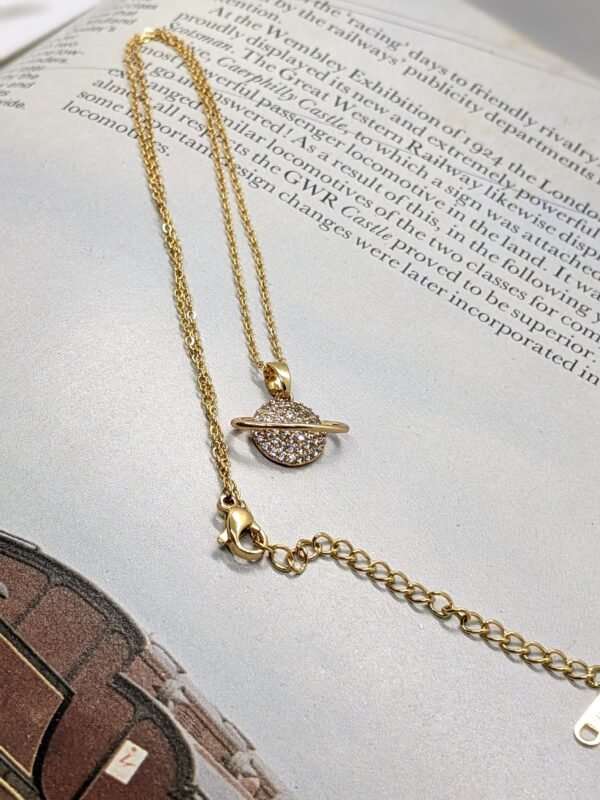 Elegant Gold Orbit Pendant - Image 2