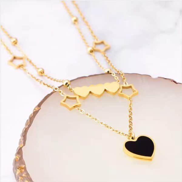 Double-Layer Heart & Star Necklace - Image 7