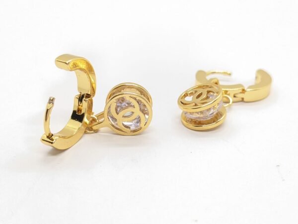 Glamour Twist Gold Zircon Earrings