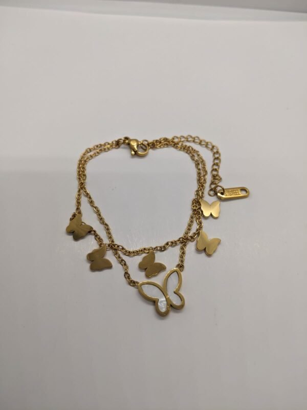 Gold Butterfly Charm Bracelet - Image 5