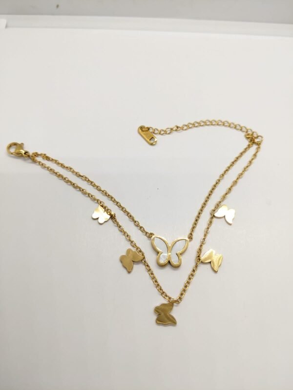 Gold Butterfly Charm Bracelet - Image 8