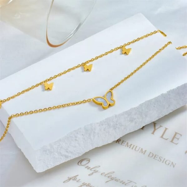 Gold Butterfly Charm Bracelet - Image 9