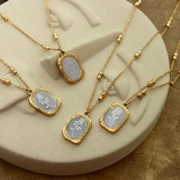 Golden Blossom Pendant Necklace - Image 8