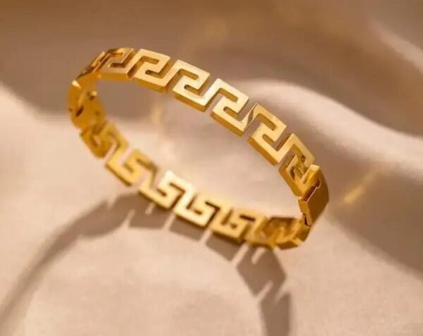Golden Greek Key Bangle Bracelet