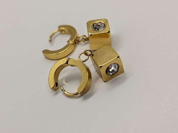 Luxe Cube Zircon Earrings - Image 2