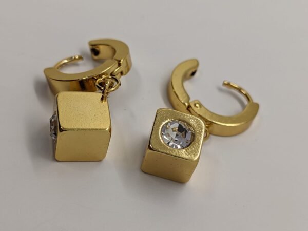 Luxe Cube Zircon Earrings - Image 3