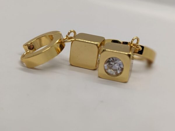 Luxe Cube Zircon Earrings - Image 4