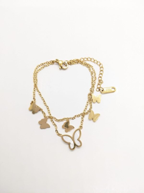 Gold Butterfly Charm Bracelet - Image 4