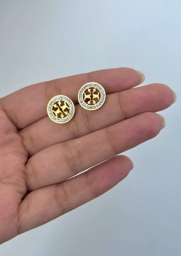 Tory-Inspired Gold Plated Stud Earrings - Image 2
