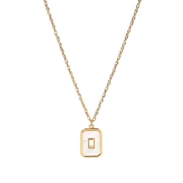 Vintage White Enamel Charm Necklace - Image 2