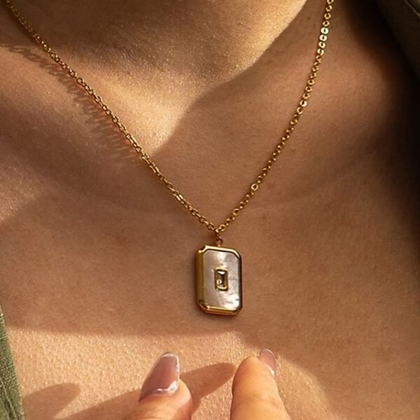 Vintage White Enamel Charm Necklace - Image 4