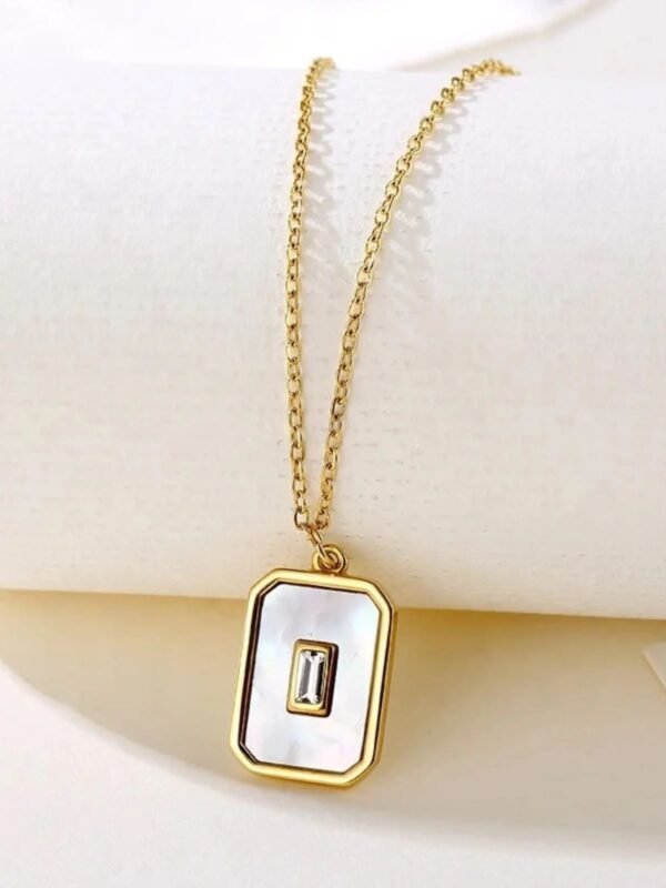 Vintage White Enamel Charm Necklace