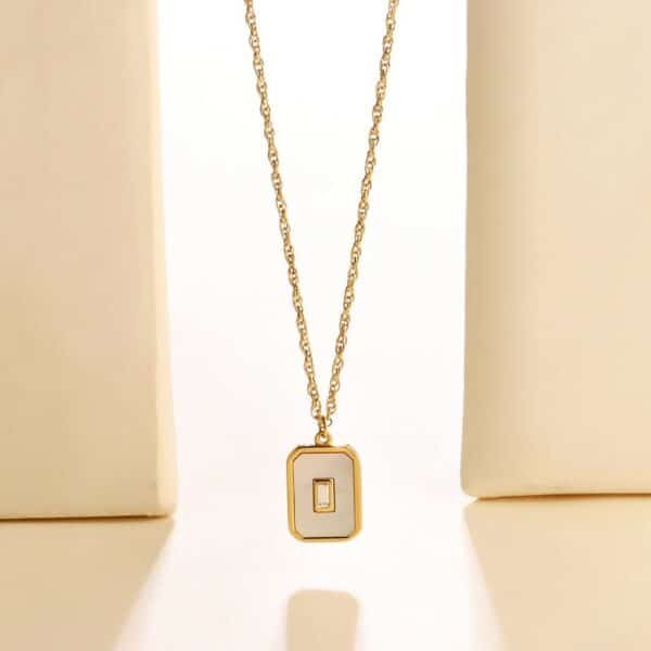 Vintage White Enamel Charm Necklace - Image 6