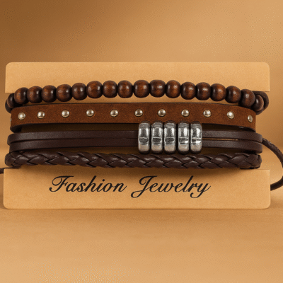 Rustic Charm Multi-Layer Leather Bracelet Set