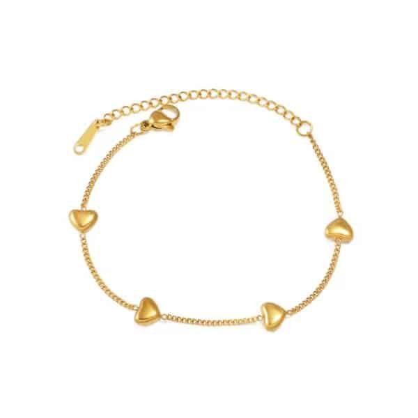 Golden Heart Link Bracelet - Image 2