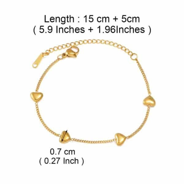 Golden Heart Link Bracelet - Image 6