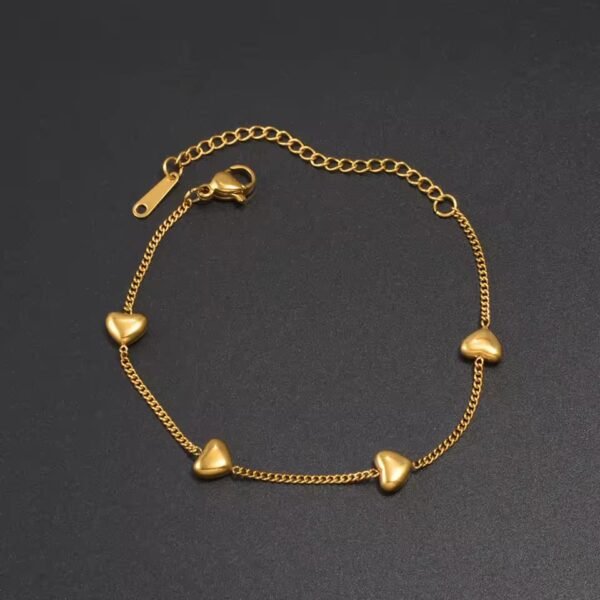 Golden Heart Link Bracelet - Image 5