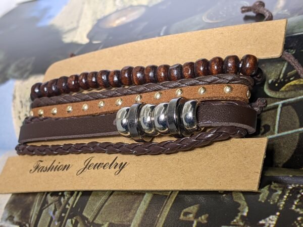 Rustic Charm Multi-Layer Leather Bracelet Set - Image 4