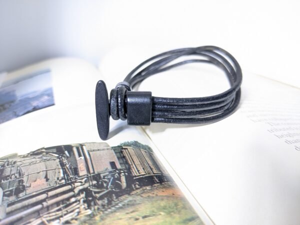 Minimal Leather Loop Cuff - Image 3